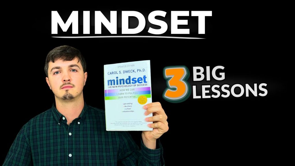 Marko Čeki holding the book Mindset: The New Psychology of Success by Carol S. Dweck against a black background with bold white and orange text that reads “3 Big Lessons.”